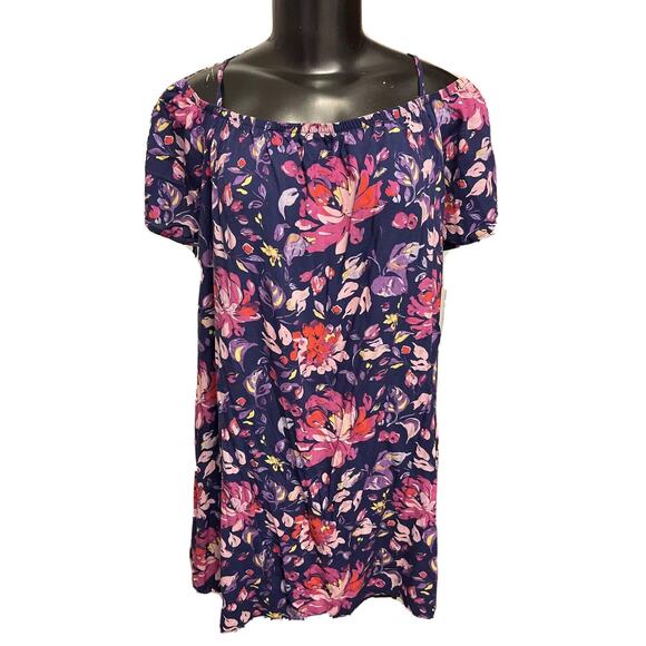 2X Grayson Threads Floral Multi-Color Off Shoulder Adjustable Strap Womens Top - Picture 1 of 11